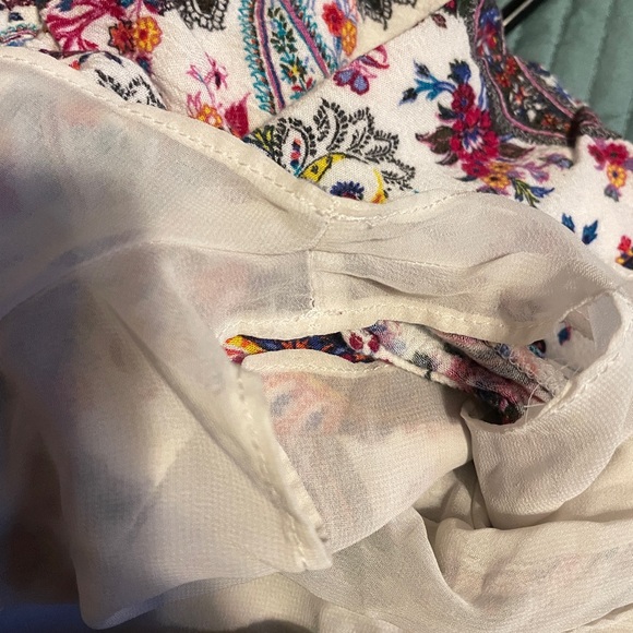 American Eagle Outfitters Y2K Multicolor Paisley Romper S Boho Preppy Casual - Picture 5 of 7